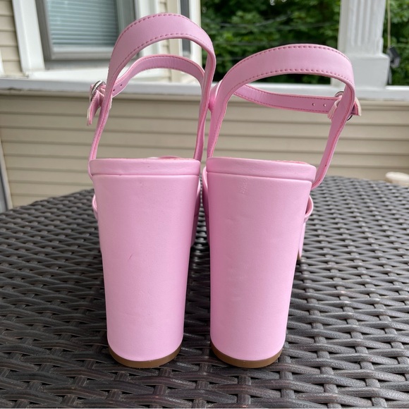 Marc Fisher Pink Dercy Peep Toe Platform Heels Size 10 - Picture 11 of 16